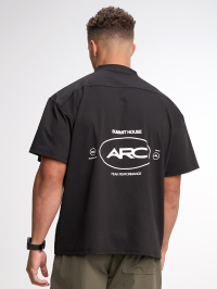 Men's Casual Versatile Letter Print Short Sleeve T-Shirt ARC1096-BLK-Black