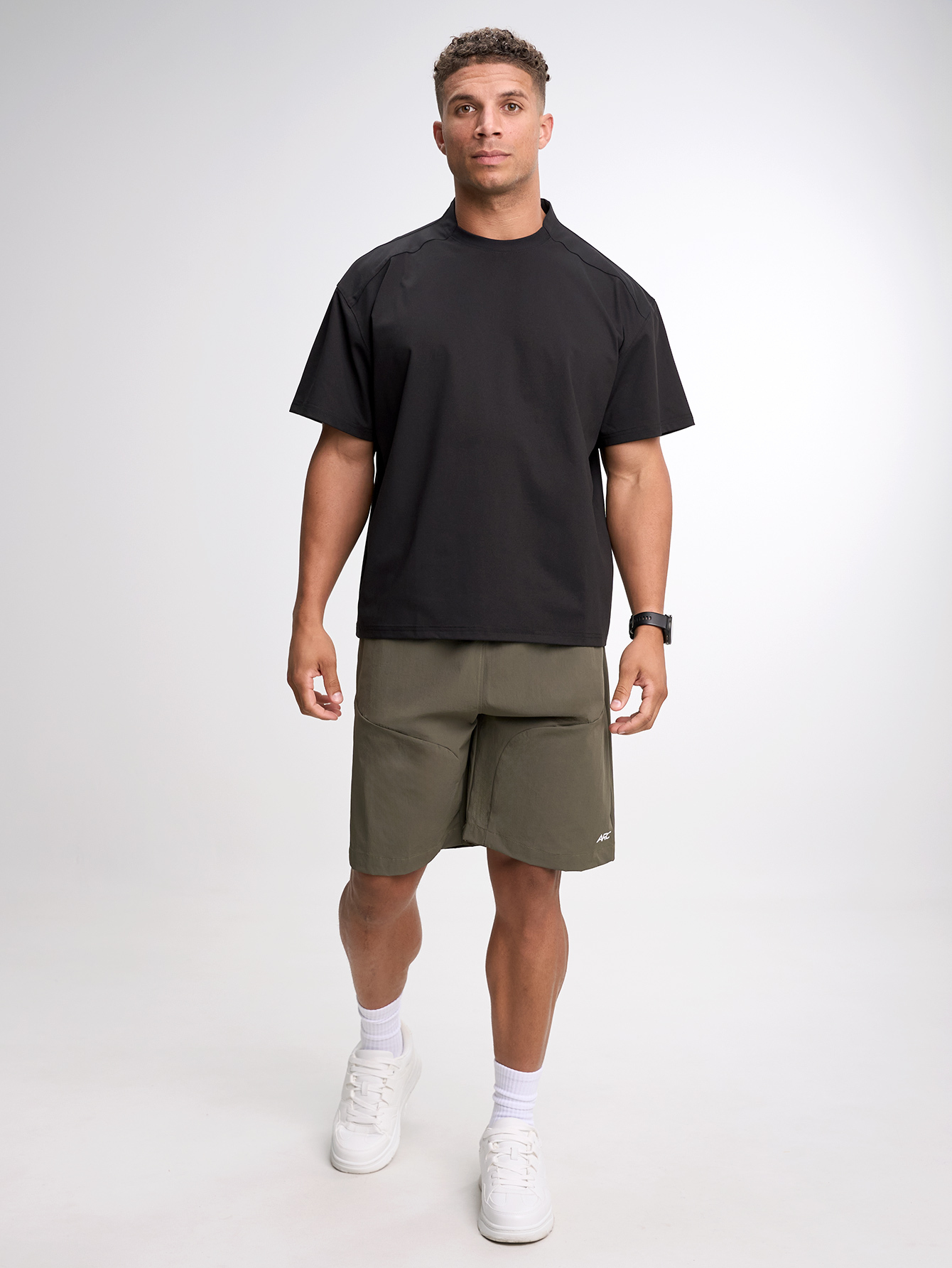 Men's Casual Versatile Letter Print Short Sleeve T-Shirt ARC1096-BLK-Black