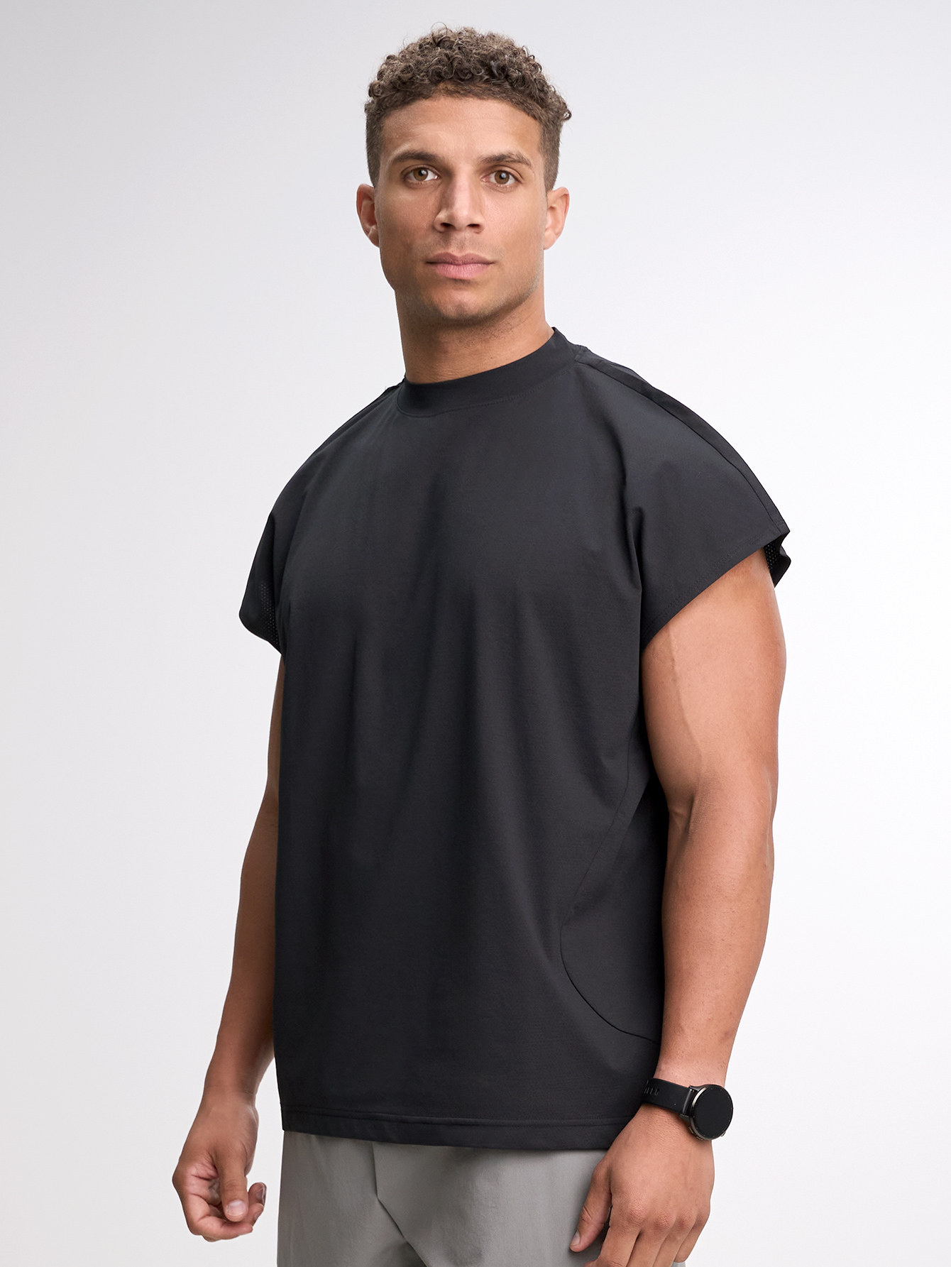 Restore Cap Sleeve Tank - Black | ARC by SIGMAS