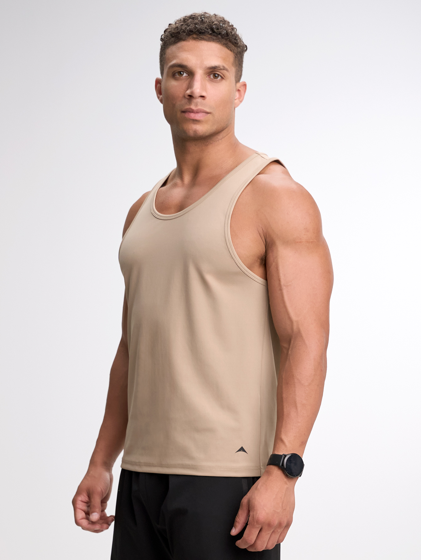 Men's Solid Color Versatile Crew Neck Casual Tank Top