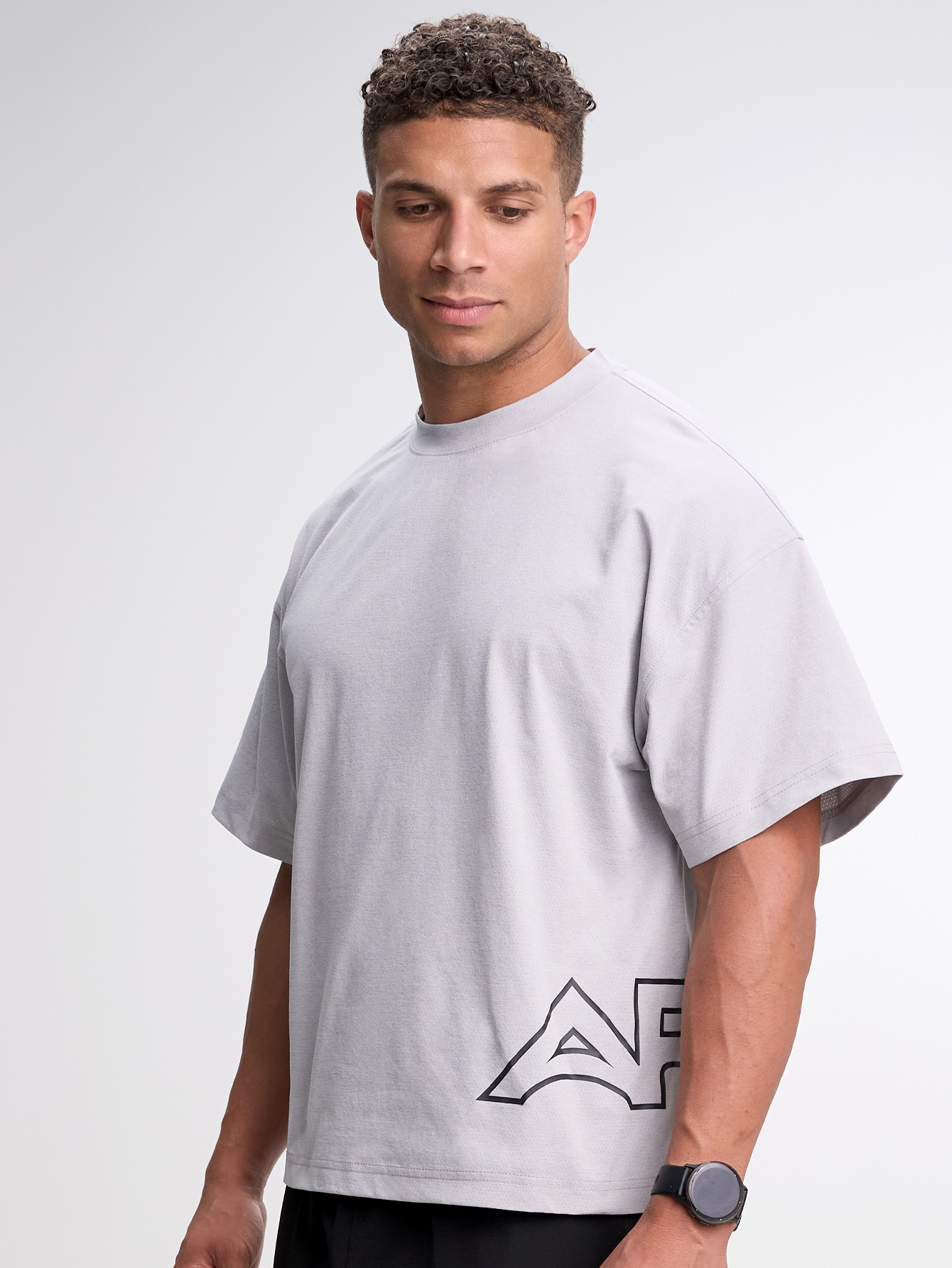 Men's Casual Versatile Letter Print Oversized Sports T-Shirt