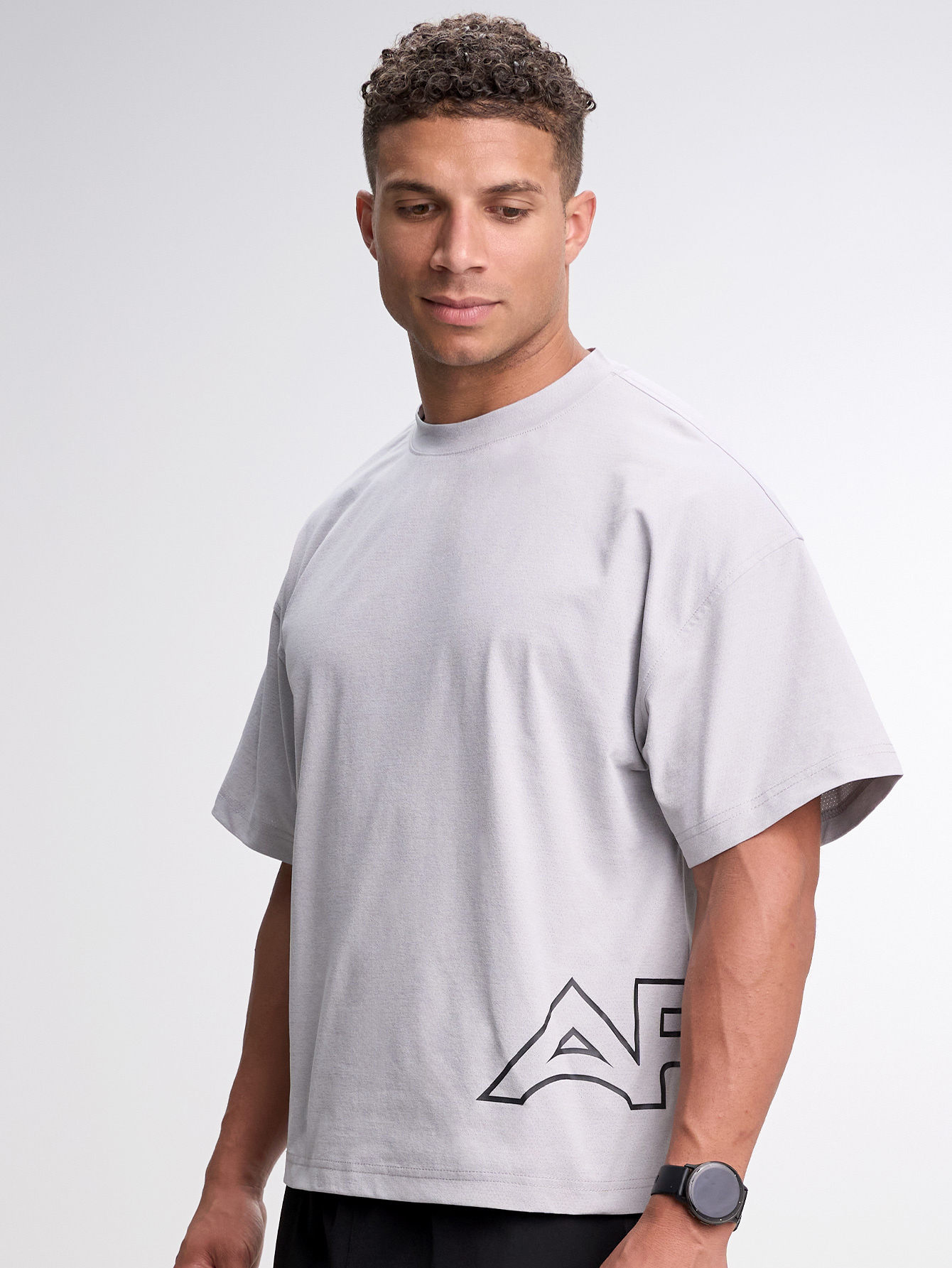 Men's Casual Versatile Letter Print Oversized Sports T-Shirt