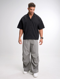 Men's Casual Versatile Letter Print Oversized Sports T-Shirt Button Down