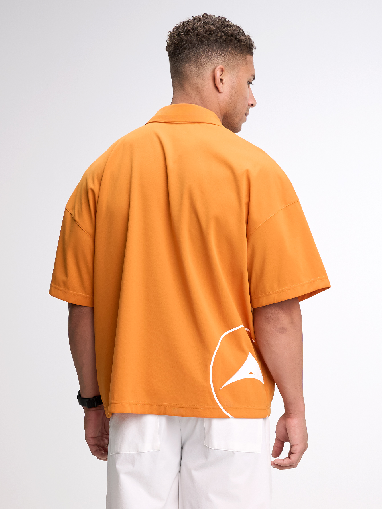 Men's Casual Versatile Letter Print Oversized Sports T-Shirt Button Down