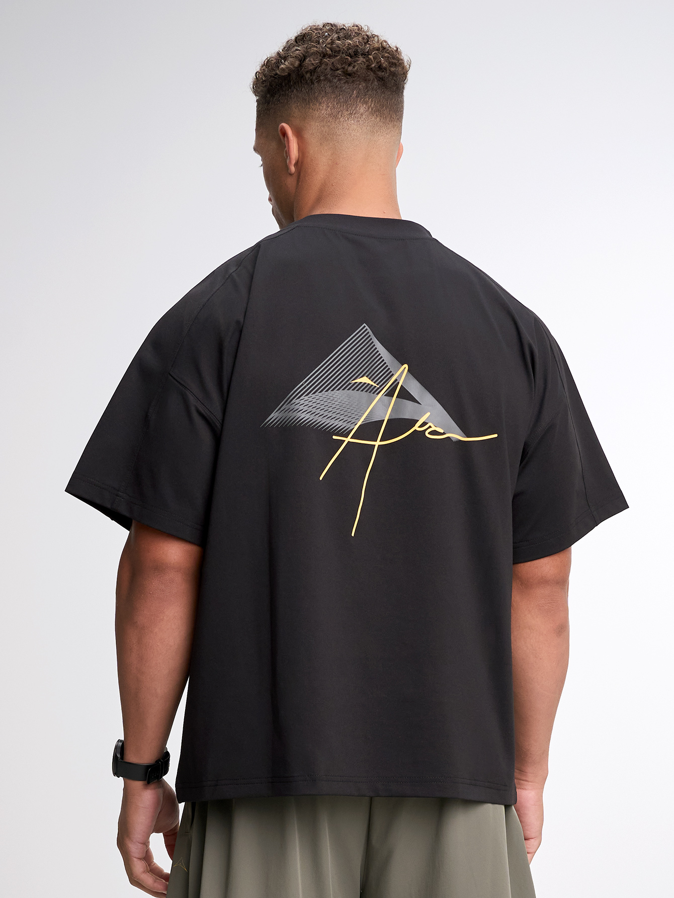 Men's Casual Versatile Letter Print Oversized Sports T-Shirt