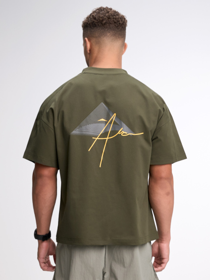 Men's Casual Versatile Letter Print Oversized Sports T-Shirt