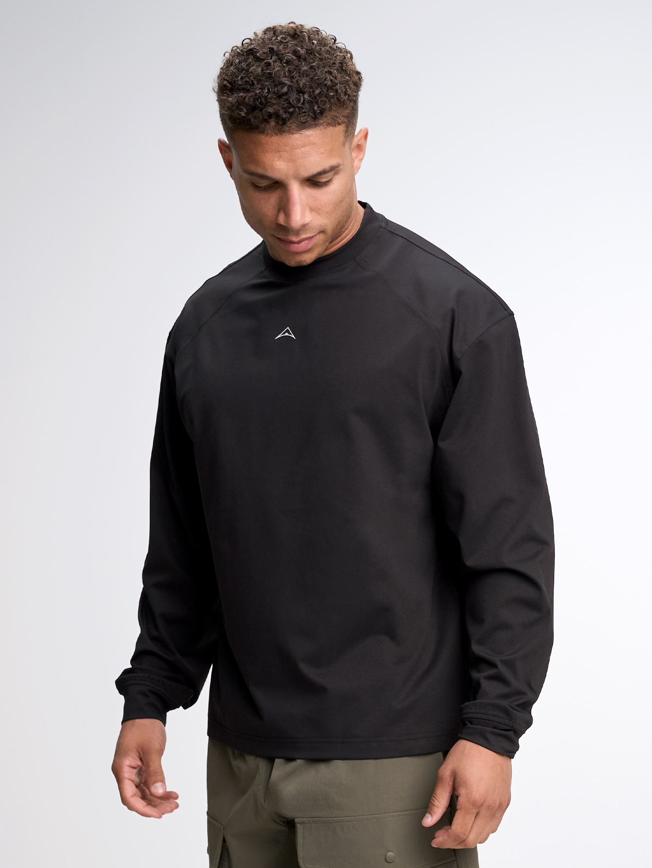 Men's Casual Solid Color Long Sleeve T-Shirt ARC-1103-BLK