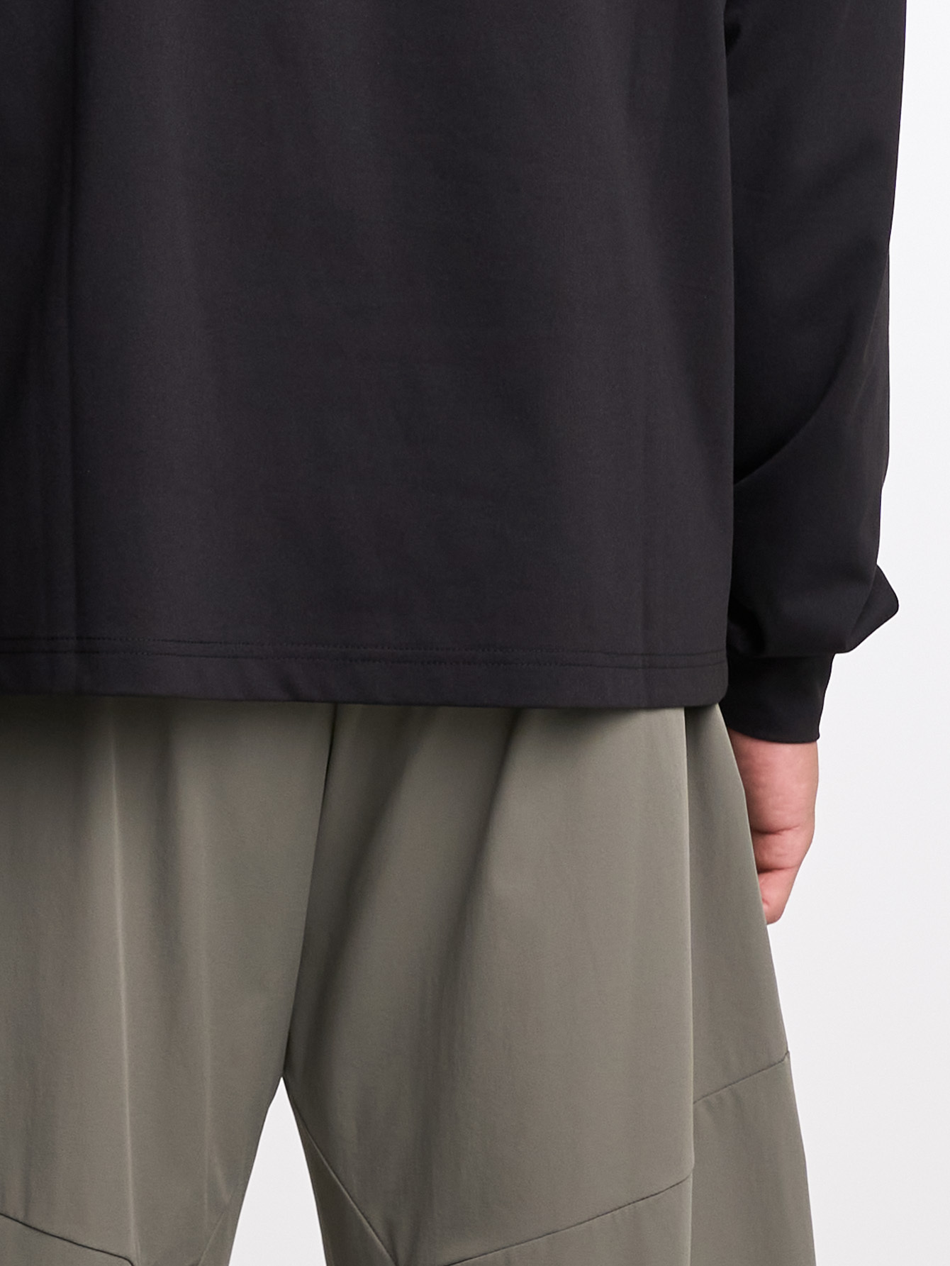 Men's Casual Solid Color Long Sleeve T-Shirt ARC-1104-BLK