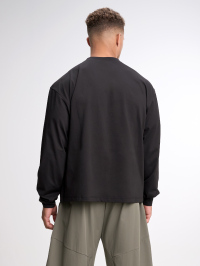 Men's Casual Solid Color Long Sleeve T-Shirt ARC-1104-BLK