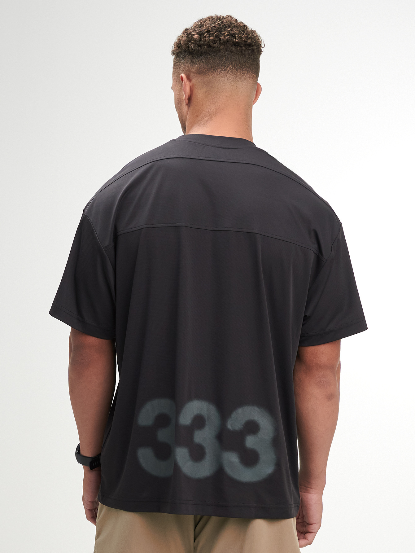 Letter Print Black Short Sleeve Sports T-Shirt