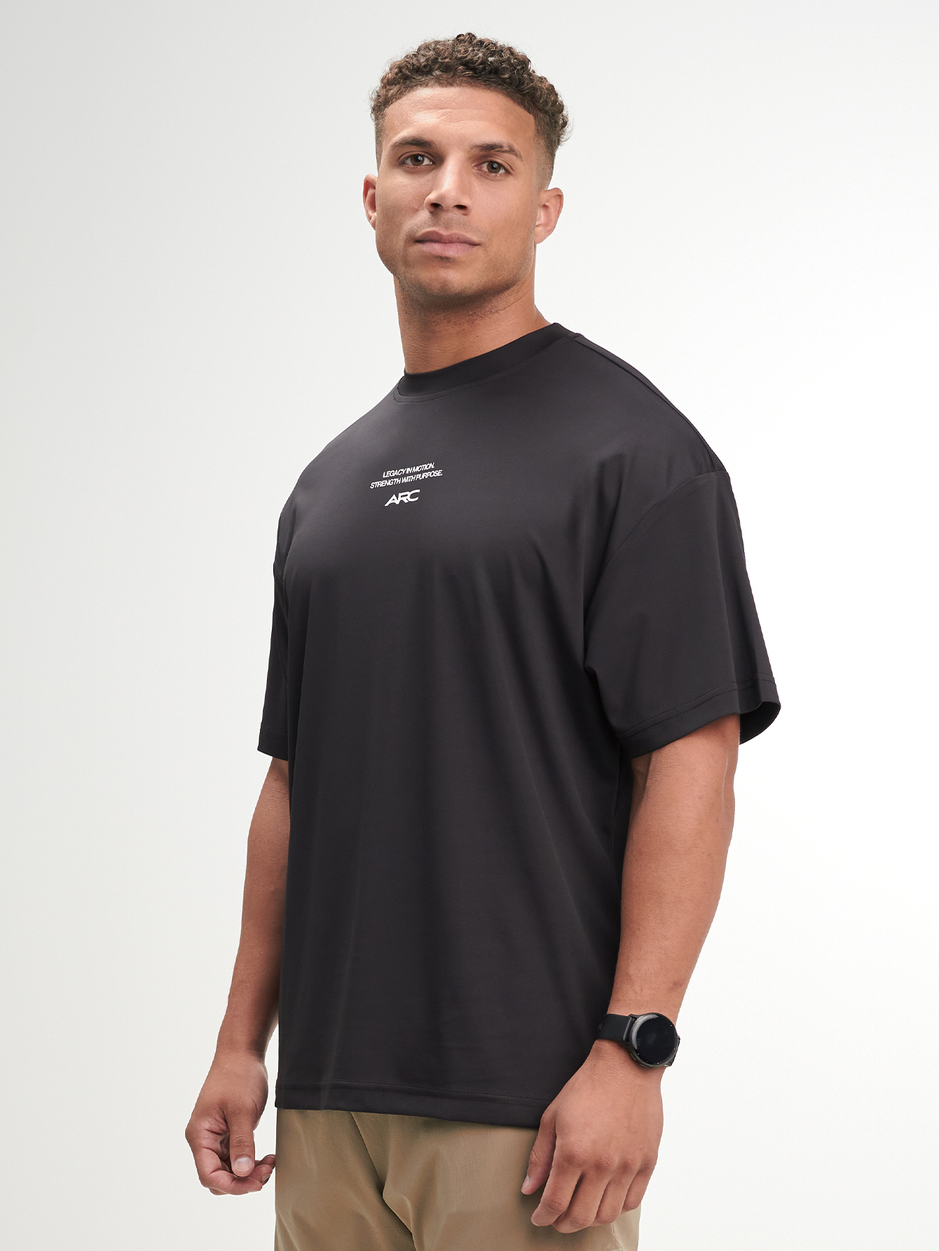 Letter Print Black Short Sleeve Sports T-Shirt