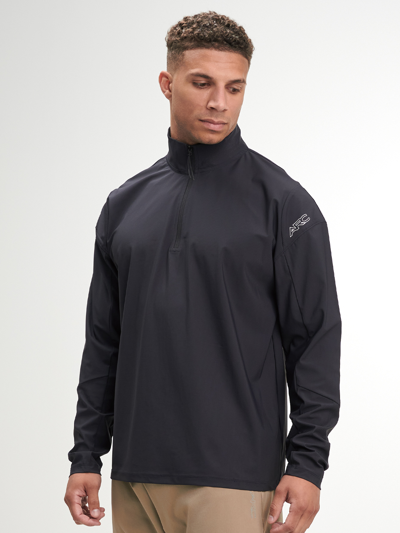 ARC1117-BLK-'s Letter Print Long Sleeve Outdoor T-Shirt