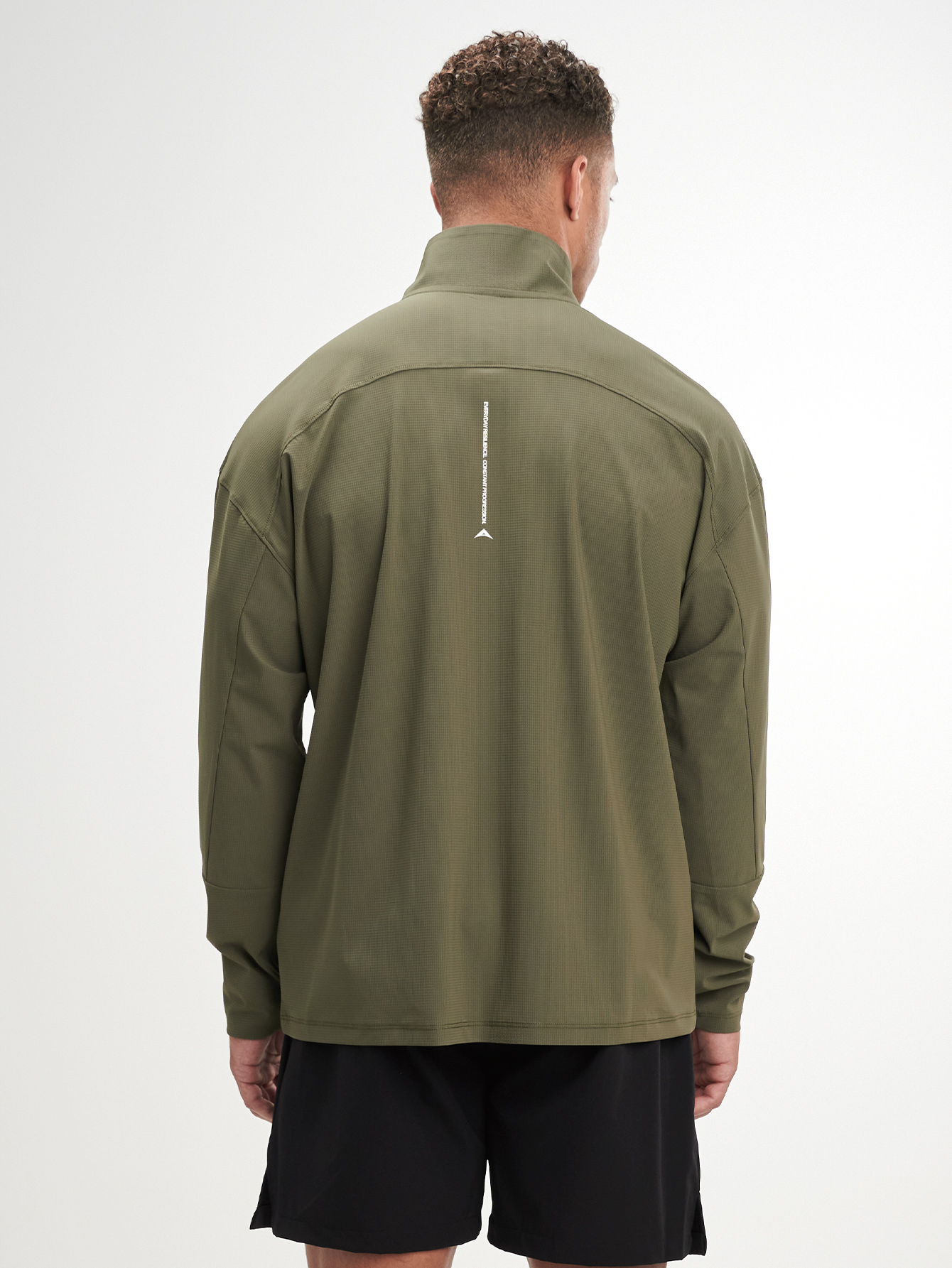 Men's Letter Print Zipper Placket Long Sleeve Outdoor T-Shirt