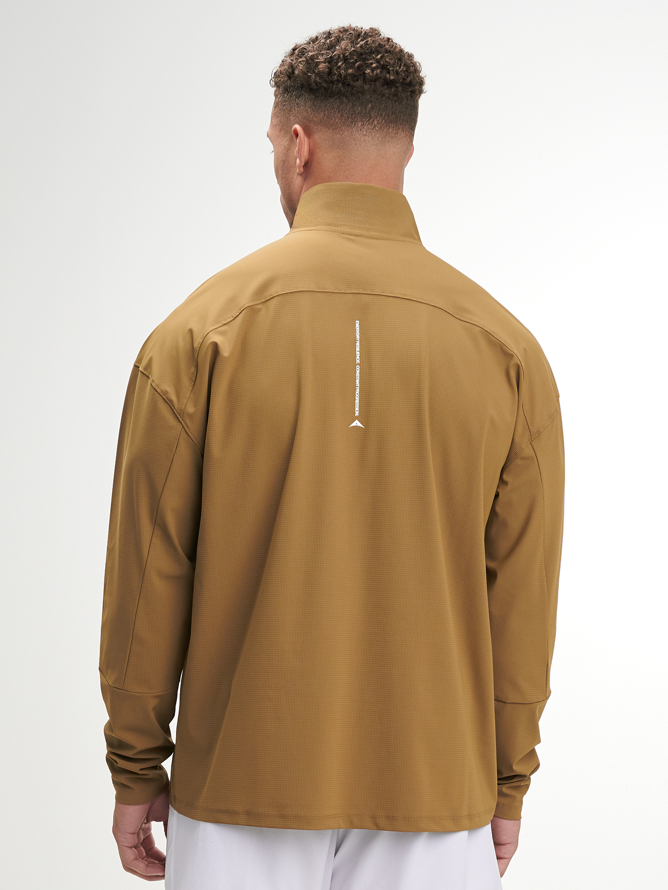 ARC1117-BRN-Men Letter Print Long Sleeve Outdoor T-Shirt