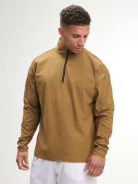 ARC1117-BRN-Men Letter Print Long Sleeve Outdoor T-Shirt