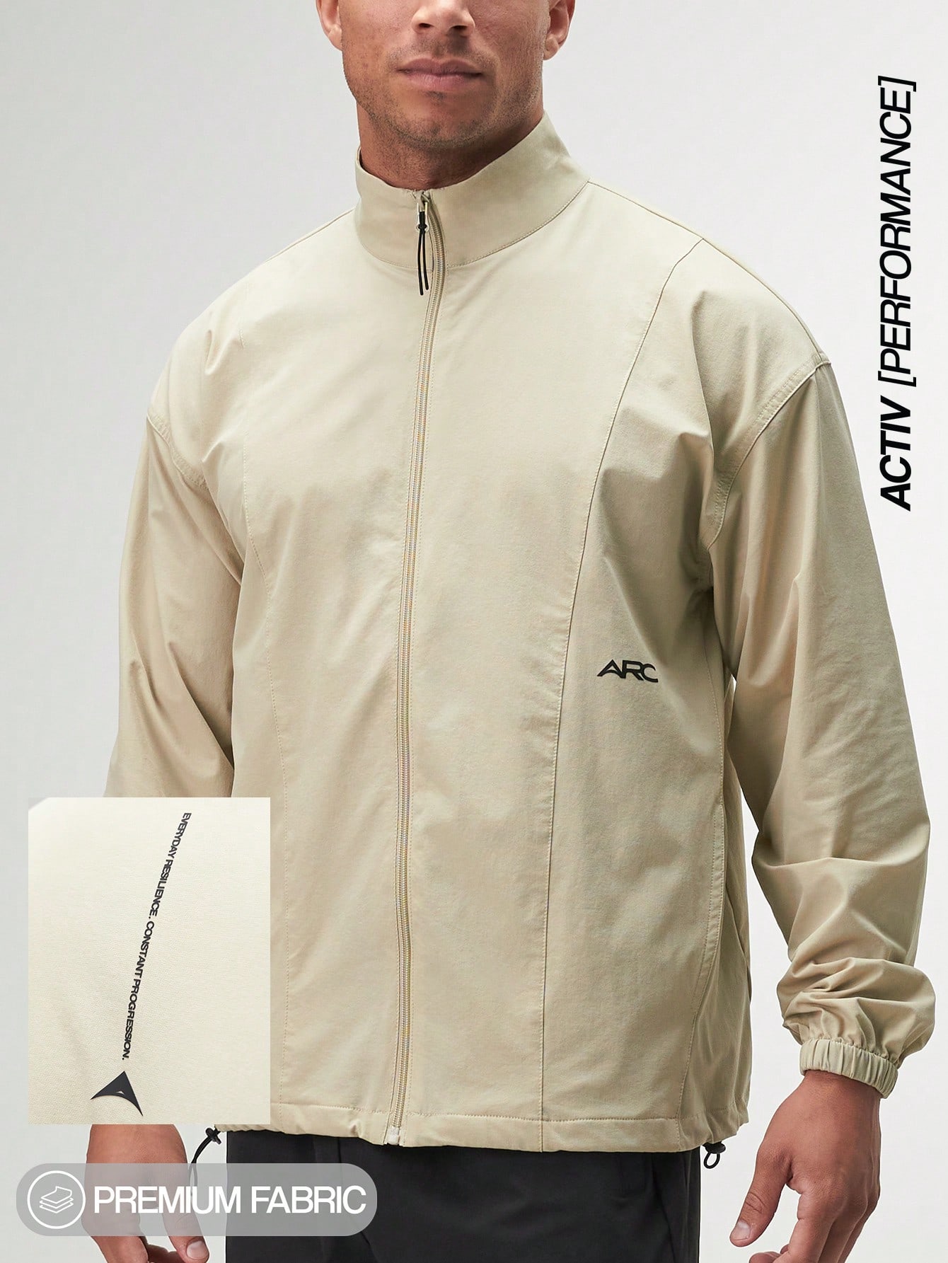 ARC Activewear Full Zip Sweater Jacket Performance Top Gym Workout Long Sleeve Track Suit