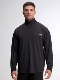 Men's Colorblock Numeric & Letter Print Turtleneck Long Sleeve T-Shirt