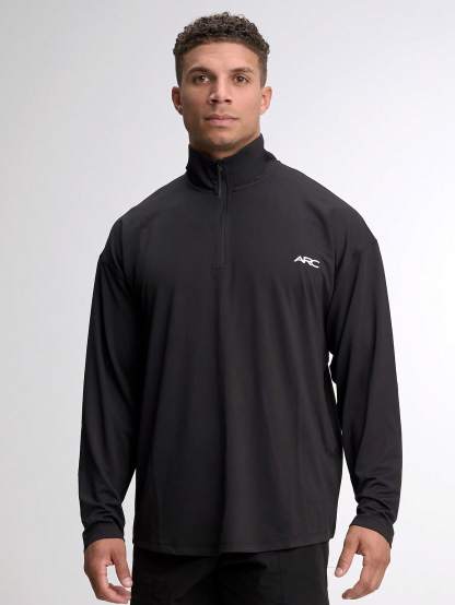 Men's Colorblock Numeric & Letter Print Turtleneck Long Sleeve T-Shirt