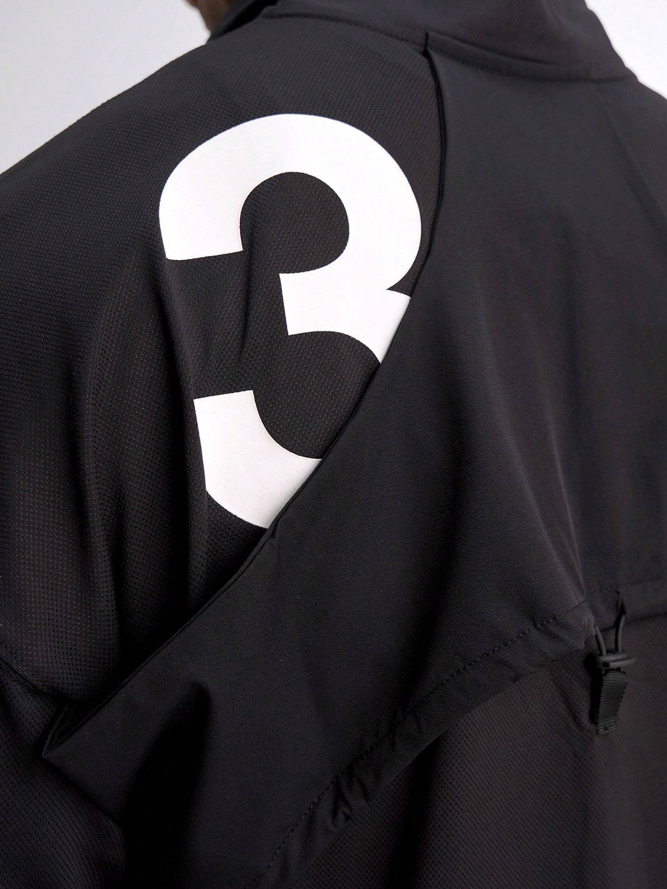 Men's Colorblock Numeric & Letter Print Turtleneck Long Sleeve T-Shirt