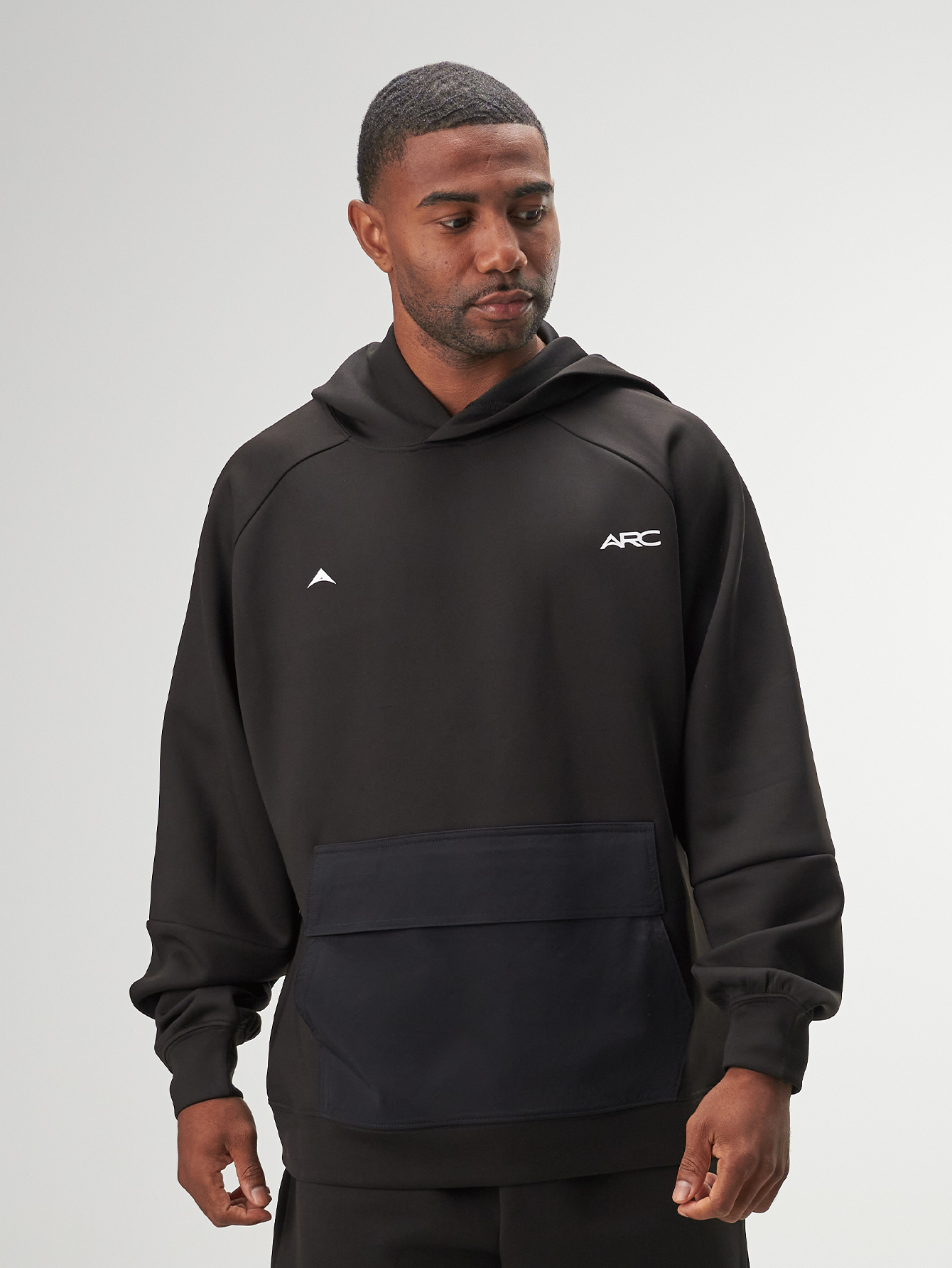 ARC Men's Letter Printed Hooded Casual Pullover Long Sleeve Sweatshirt With Pocket Oversized Hoodie , Fall