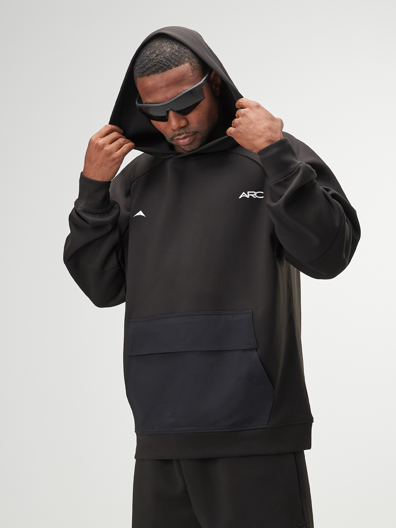 ARC Activewear Oversized Hoodie Performance Top Gym Workout Jacket Pullover
