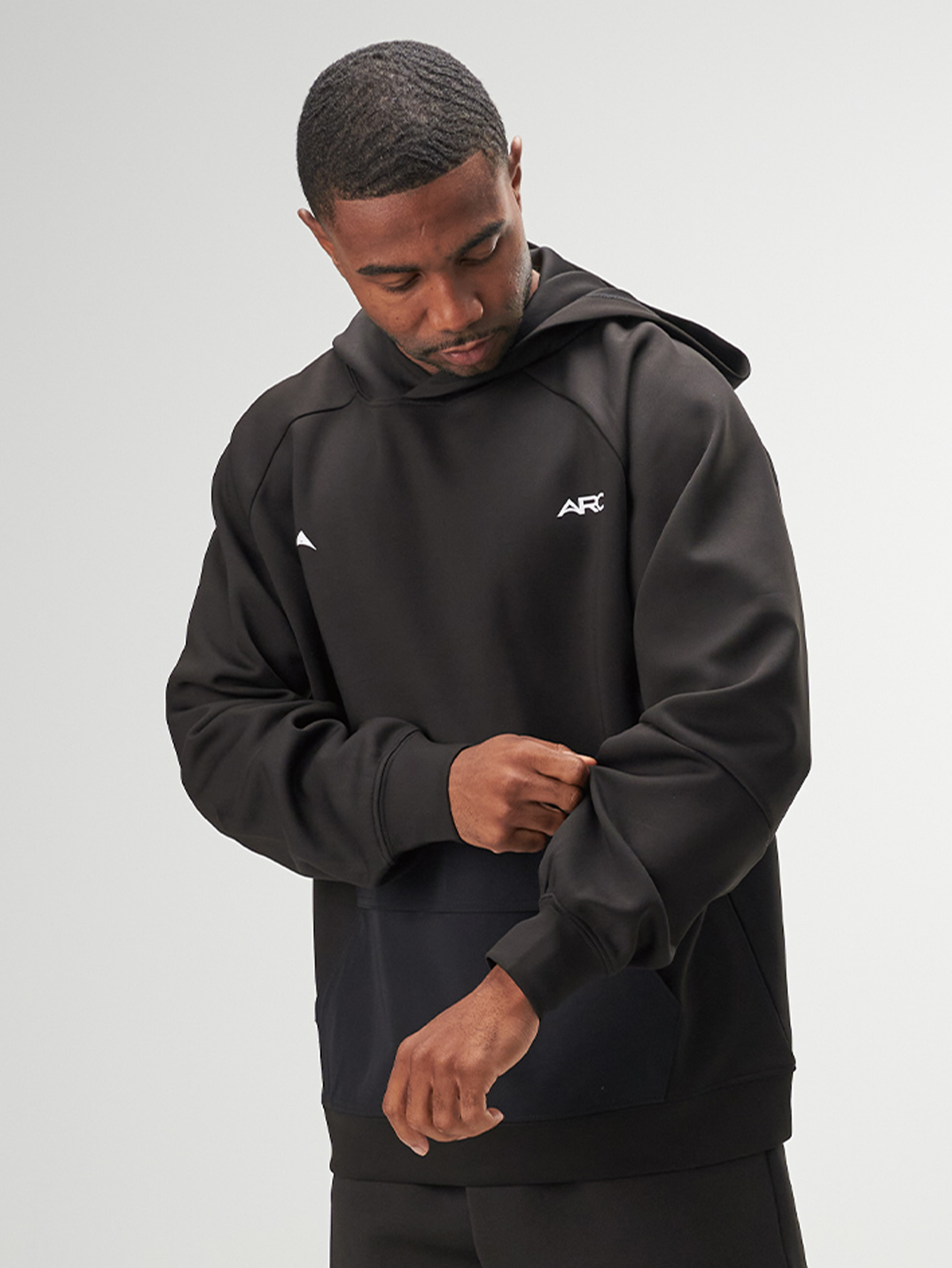 ARC Men's Letter Printed Hooded Casual Pullover Long Sleeve Sweatshirt With Pocket Oversized Hoodie , Fall