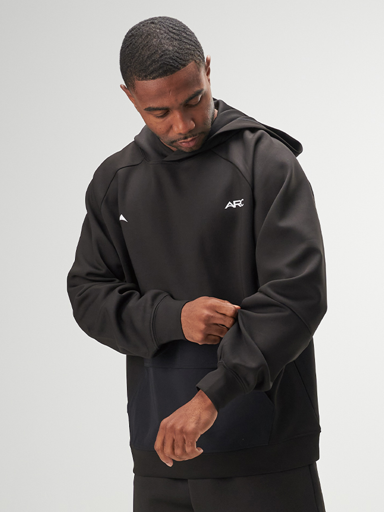 ARC Men's Letter Printed Hooded Casual Pullover Long Sleeve Sweatshirt With Pocket Oversized Hoodie , Fall