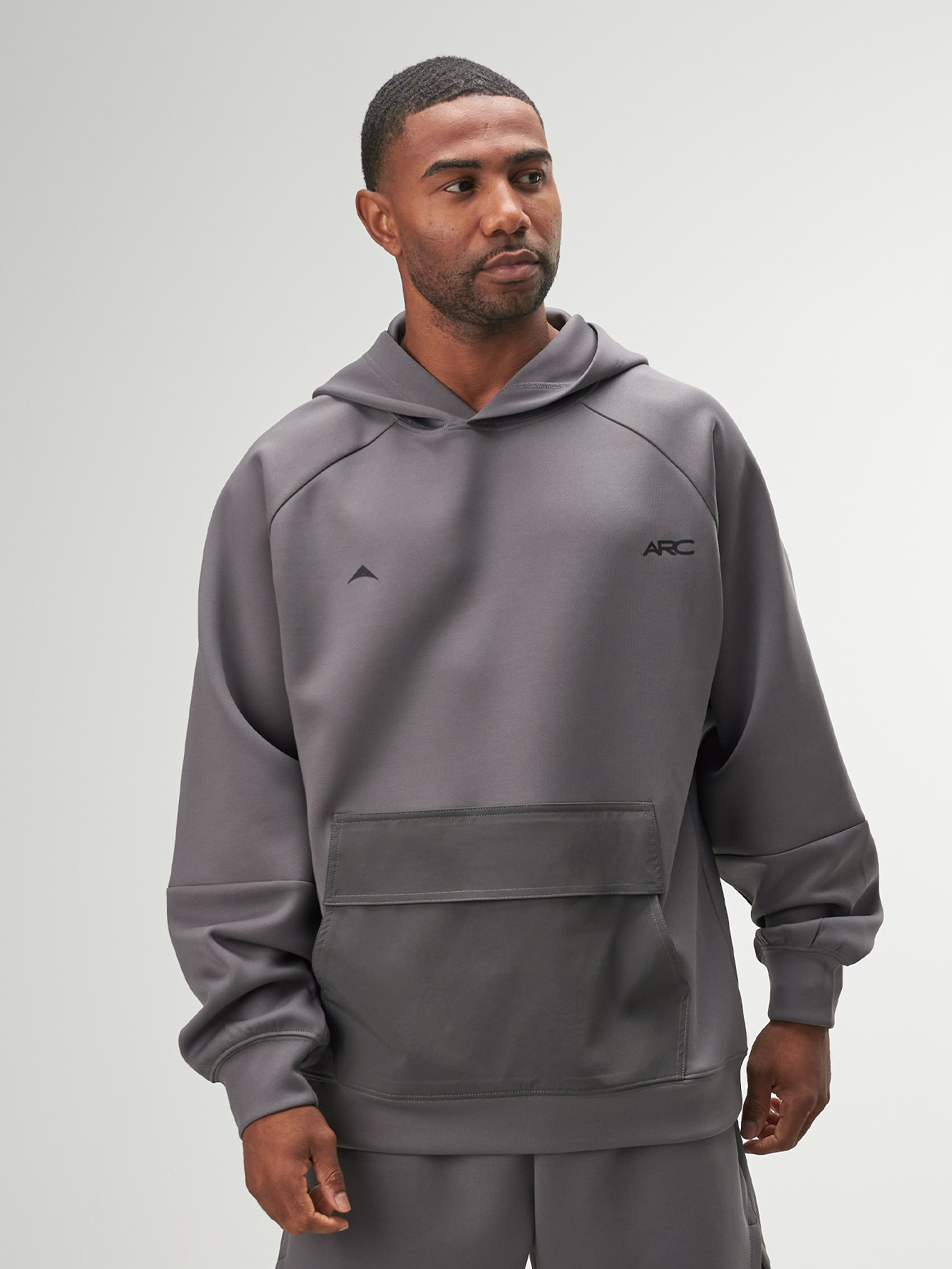 ARC Men's Letter Printed Hooded Casual Pullover Long Sleeve Sweatshirt With Pocket Hoodie Mengrey Hoodiemen Oversized Hoodieromwe Men Hoodie