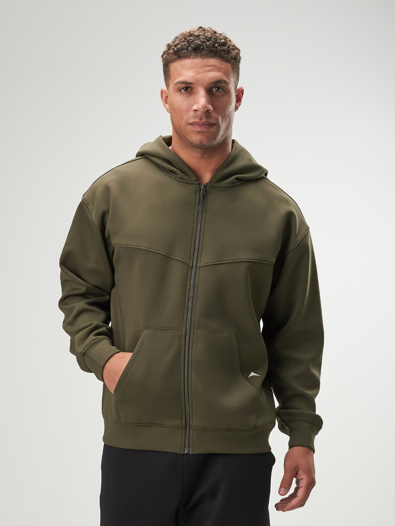 Arc Men'S Casual Oversized Fit Drop Shoulder Drawstring Zip Up Hoodies Loose Sweatshirt, Autumn/Winter