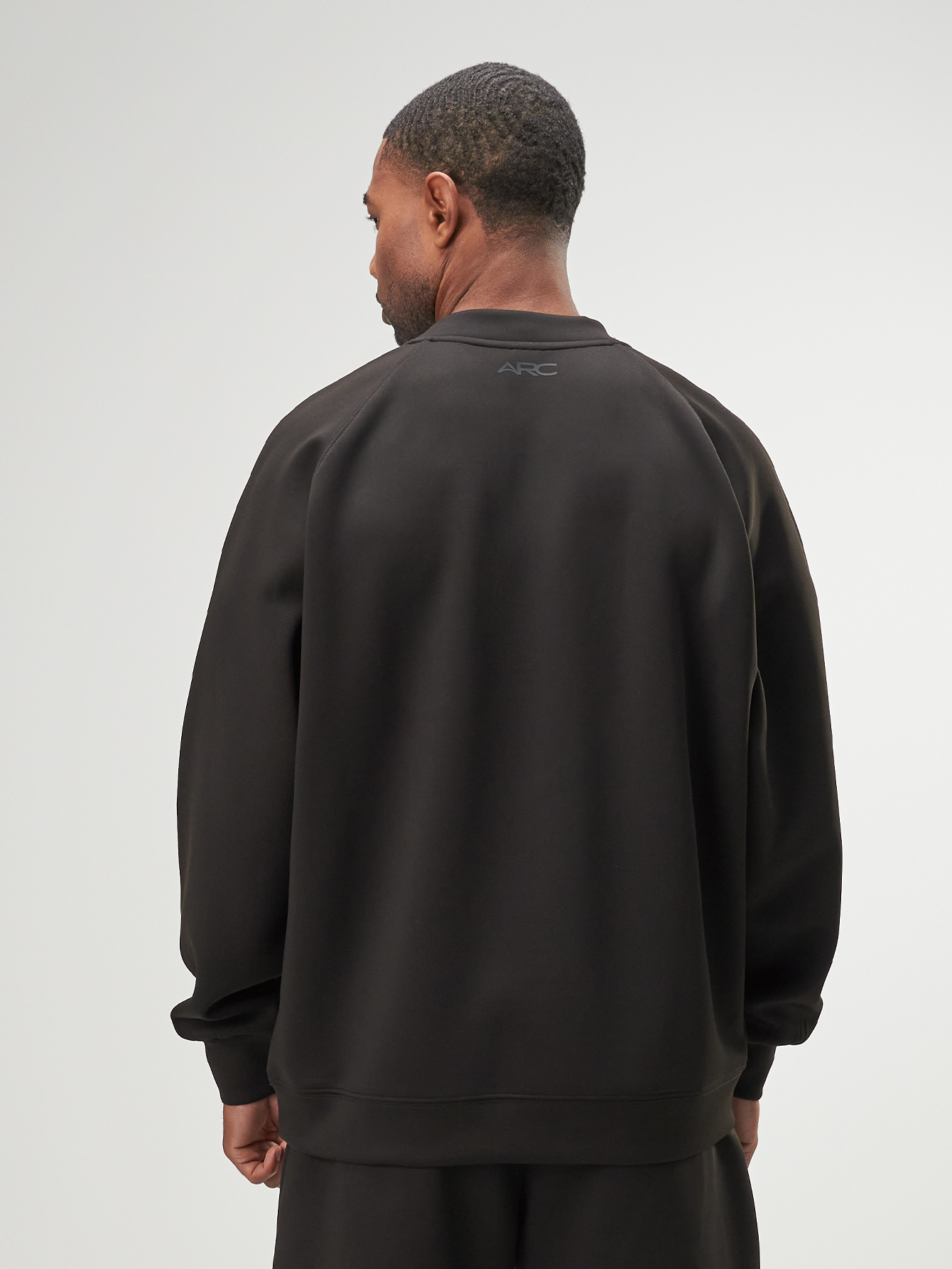 Arc Men'S Solid Color Crew Neck Raglan Sleeve Loose Casual Pullover Comfortable Sweatshirt With Zip Pocket, Autumn, Great Gift For Husband Or Boyfriend