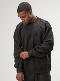 Arc Men'S Solid Color Crew Neck Raglan Sleeve Loose Casual Pullover Comfortable Sweatshirt With Zip Pocket, Autumn, Great Gift For Husband Or Boyfriend