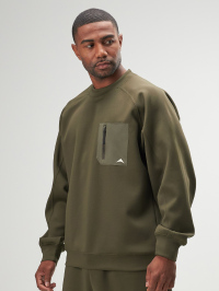 Arc Men'S Solid Color Crew Neck Raglan Sleeve Loose Casual Pullover Comfortable Sweatshirt With Zip Pocket, Autumn, Great Gift For Husband Or Boyfriend