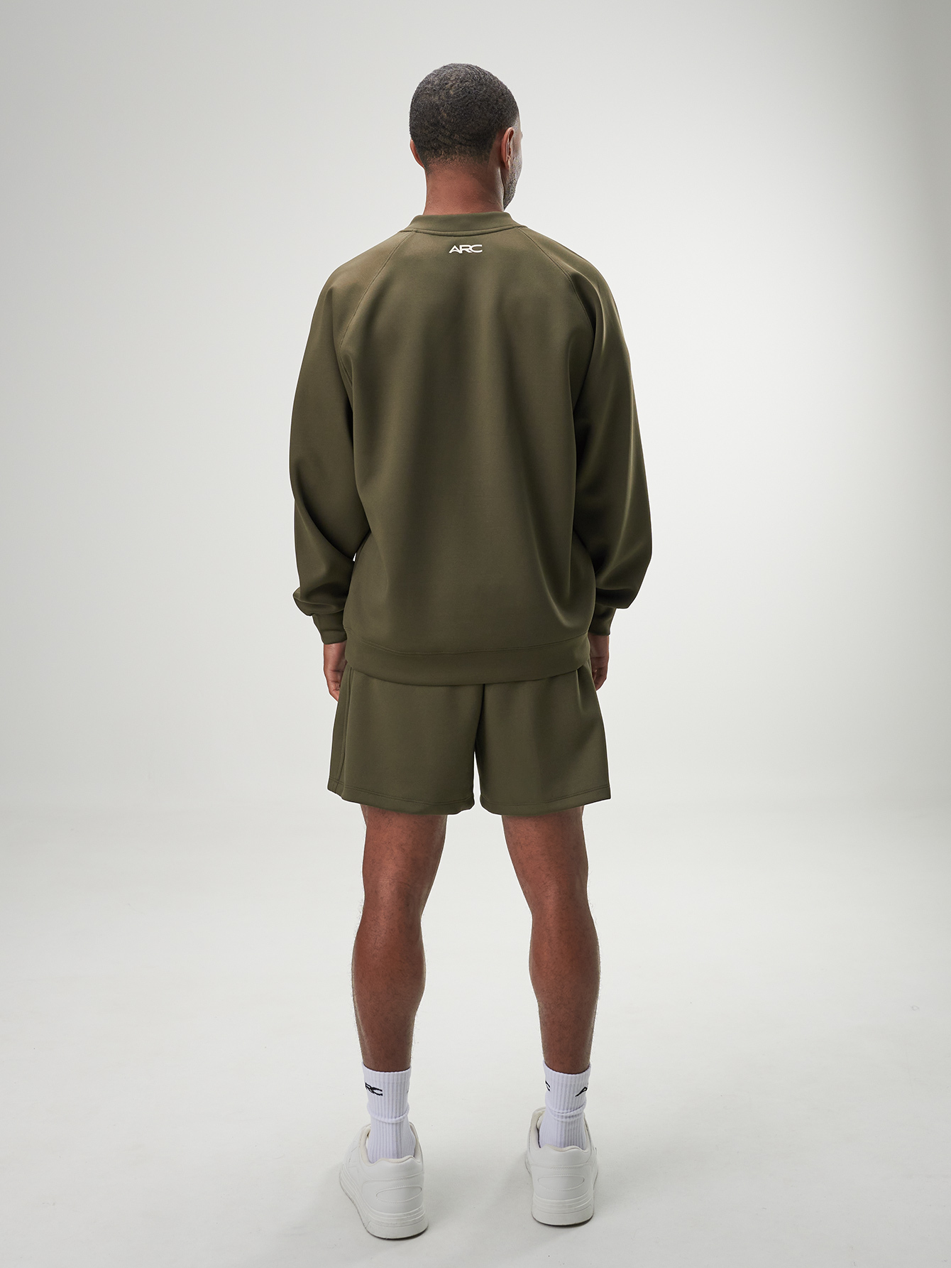 Arc Men'S Solid Color Crew Neck Raglan Sleeve Loose Casual Pullover Comfortable Sweatshirt With Zip Pocket, Autumn, Great Gift For Husband Or Boyfriend