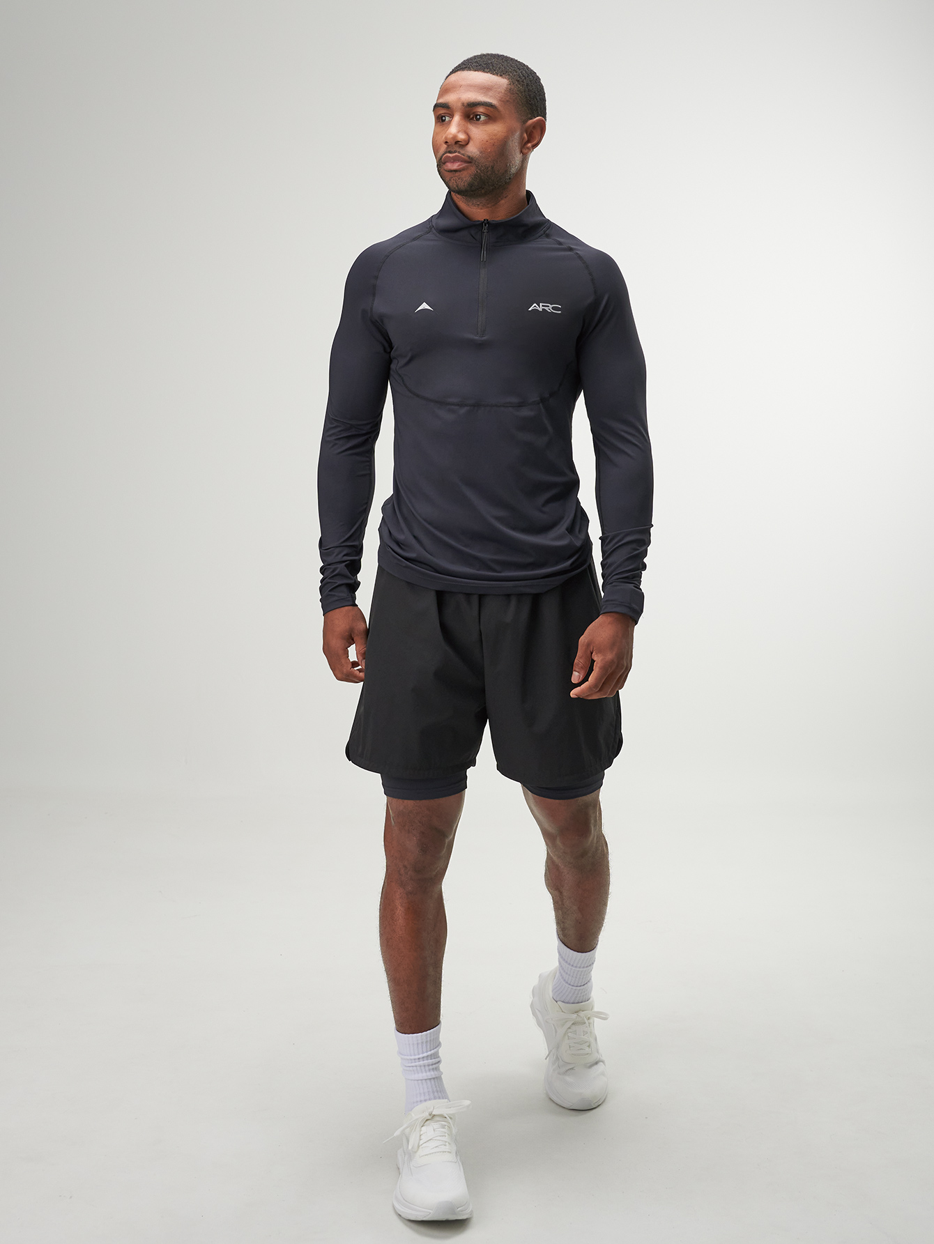 ARC Activewear 1/4 Zip Sweater Performance Top Gym Workout Long Sleeve