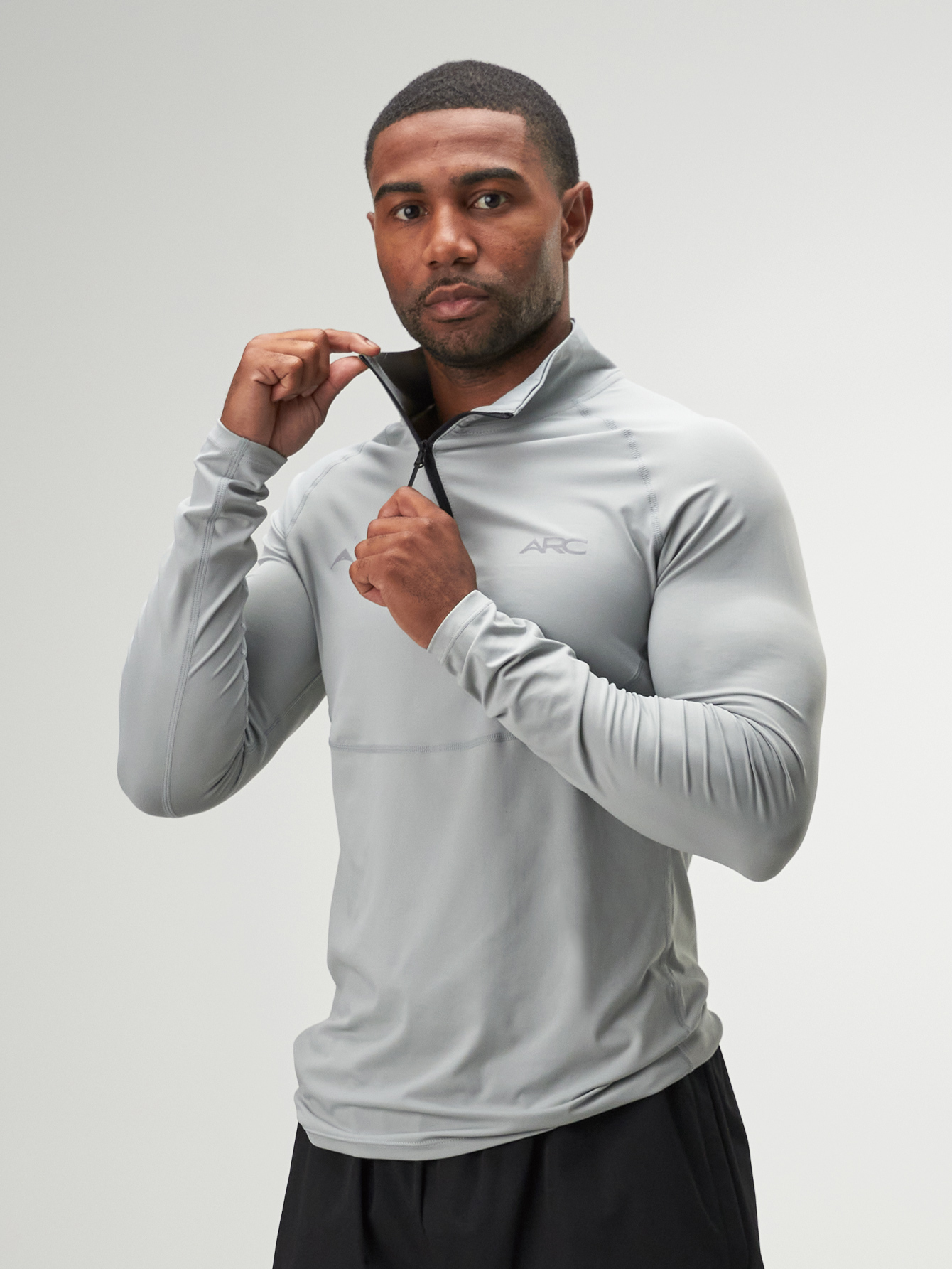ARC Activewear 1/4 Zip Sweater Performance Top Gym Workout Long Sleeve