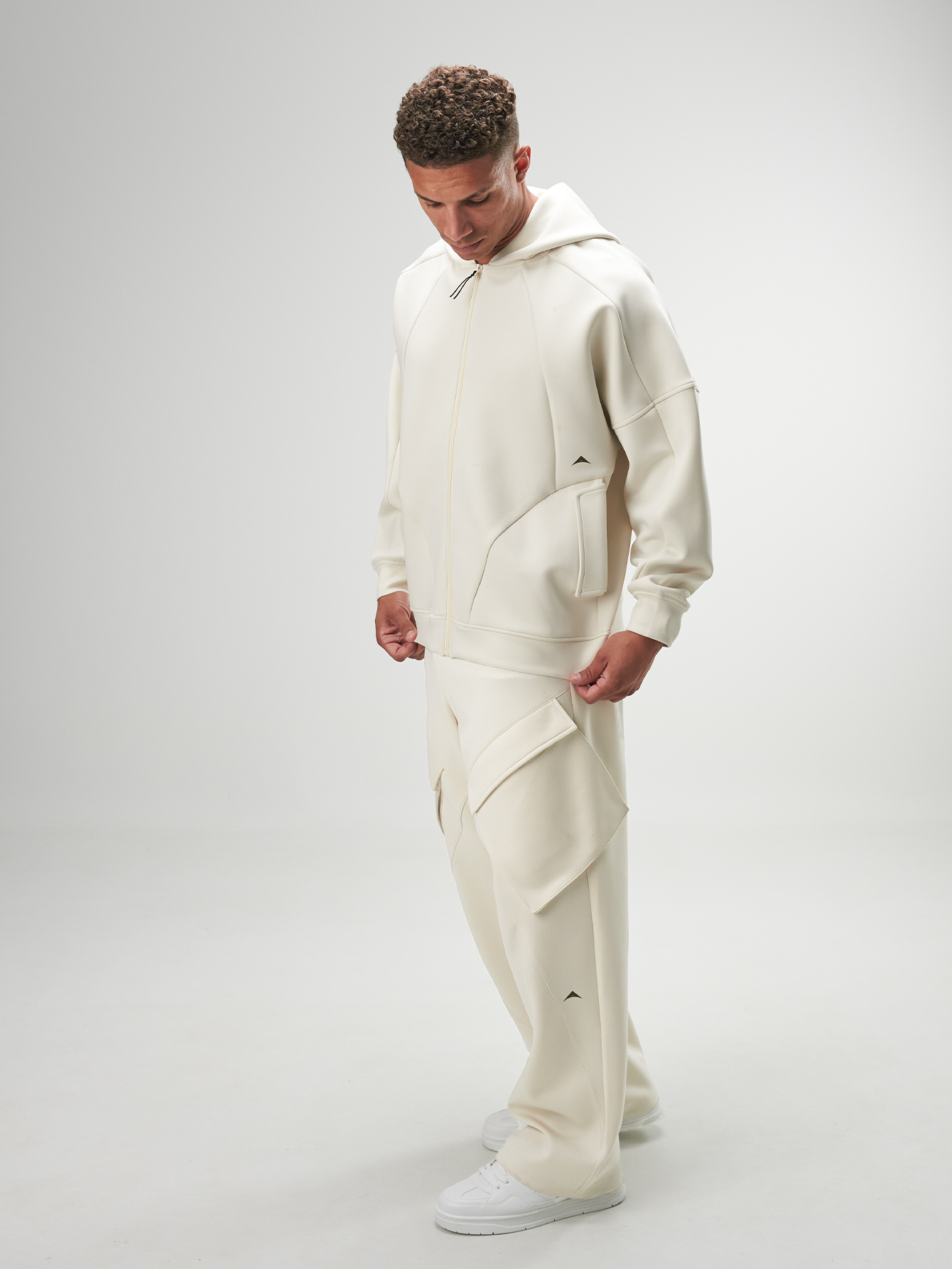 ARC Men's Casual Solid Color Hoodie Full Zip Comfortable Fall Autumn