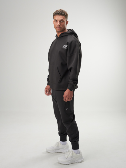 ARC Men's Casual Versatile Letter Print Hoodie Sweatshirt, Black