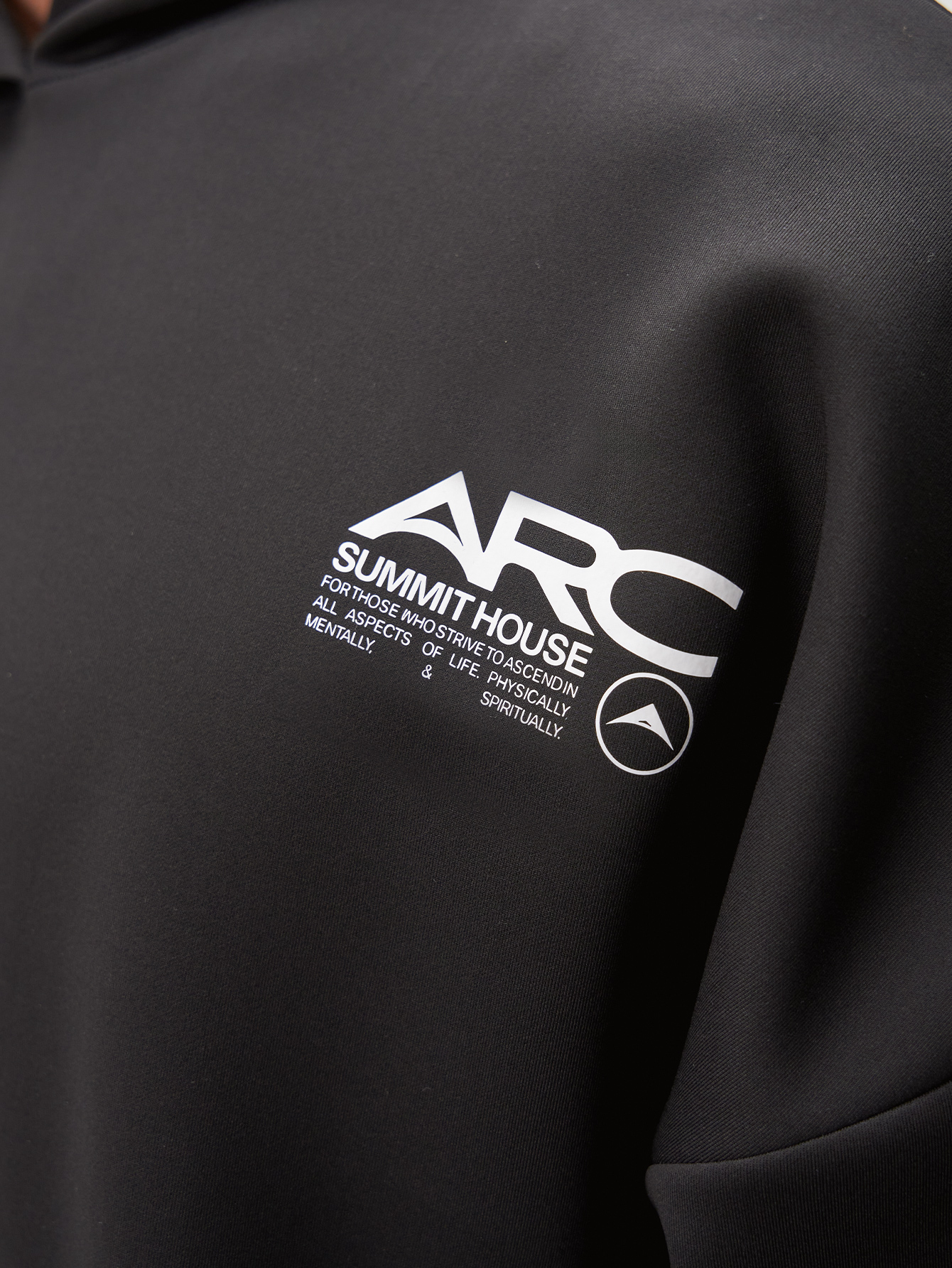 ARC Men's Casual Versatile Letter Print Hoodie Sweatshirt, Black