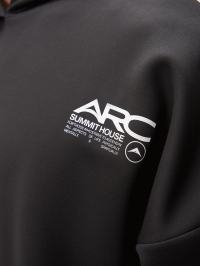 ARC Men's Casual Versatile Letter Print Hoodie Sweatshirt, Black