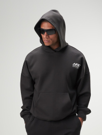 ARC Men's Casual Versatile Letter Print Hoodie Sweatshirt, Black