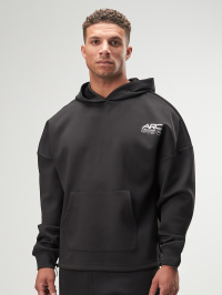 ARC Men's Casual Versatile Letter Print Hoodie Sweatshirt, Black