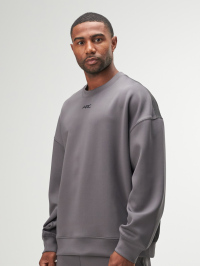Men's Casual Versatile Simple Gray Crew Neck Sweatshirt