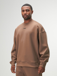 Men's Casual Letter Print Drop Shoulder Crew Neck Sweatshirt, Autumn