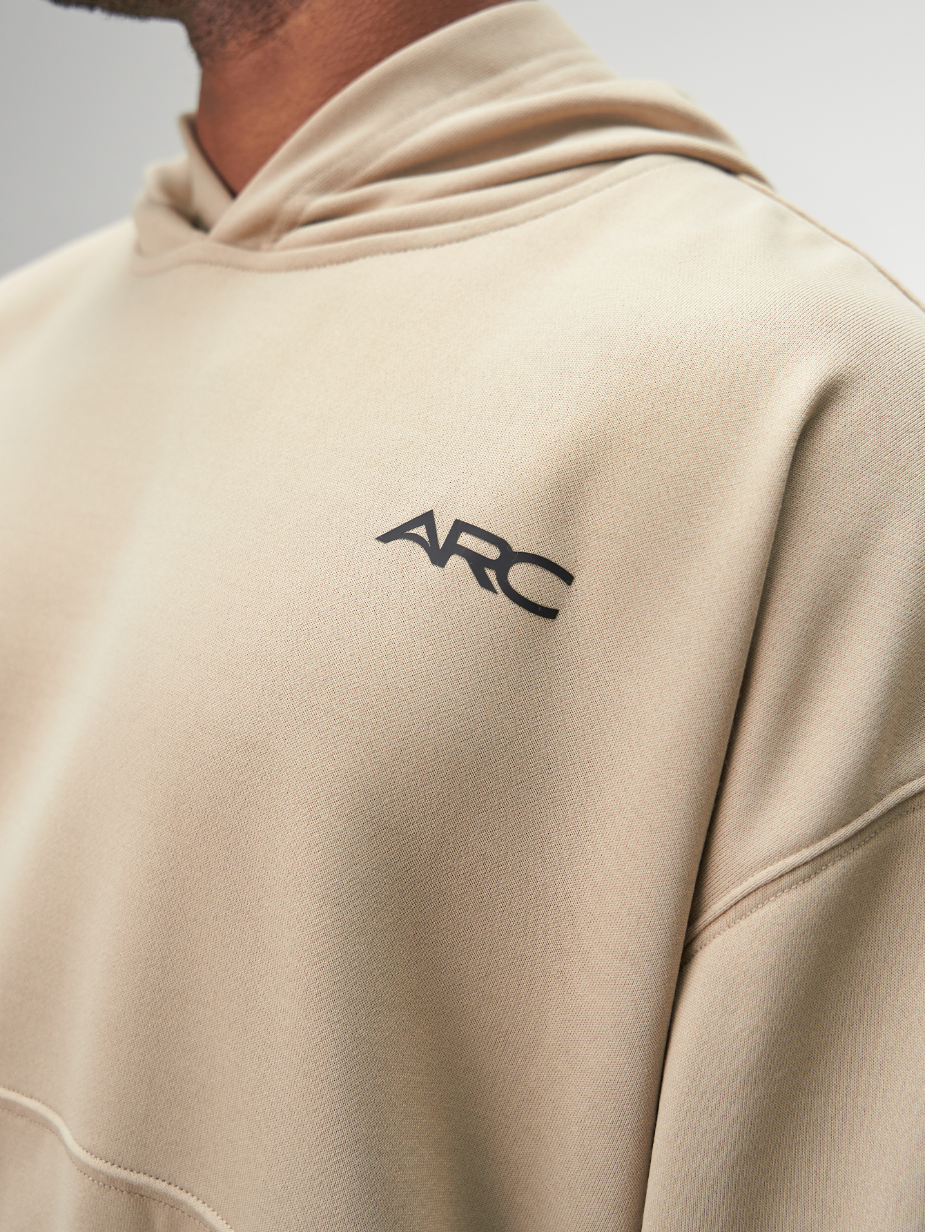 ARC Men's Casual Versatile Letter Print Hoodie T-Shirt