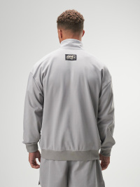 Men's Grey Letter Print Zip-Up Casual Hoodie, Autumn