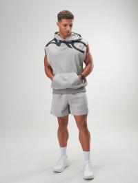 ARC Activewear Oversized Hoodie Sleeveless Performance Top Gym Workout Jacket Pullover, Emo Style