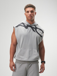 ARC Activewear Oversized Hoodie Sleeveless Performance Top Gym Workout Jacket Pullover, Emo Style