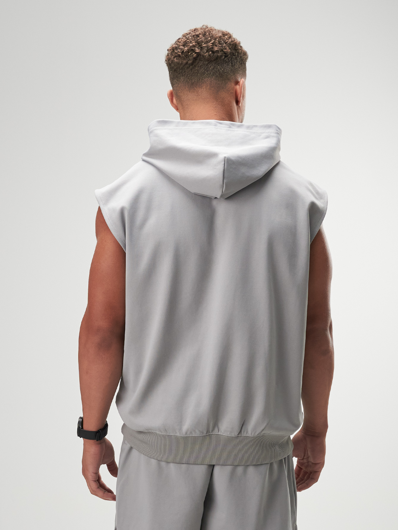 ARC Activewear Oversized Hoodie Sleeveless Performance Top Gym Workout Jacket Pullover, Emo Style