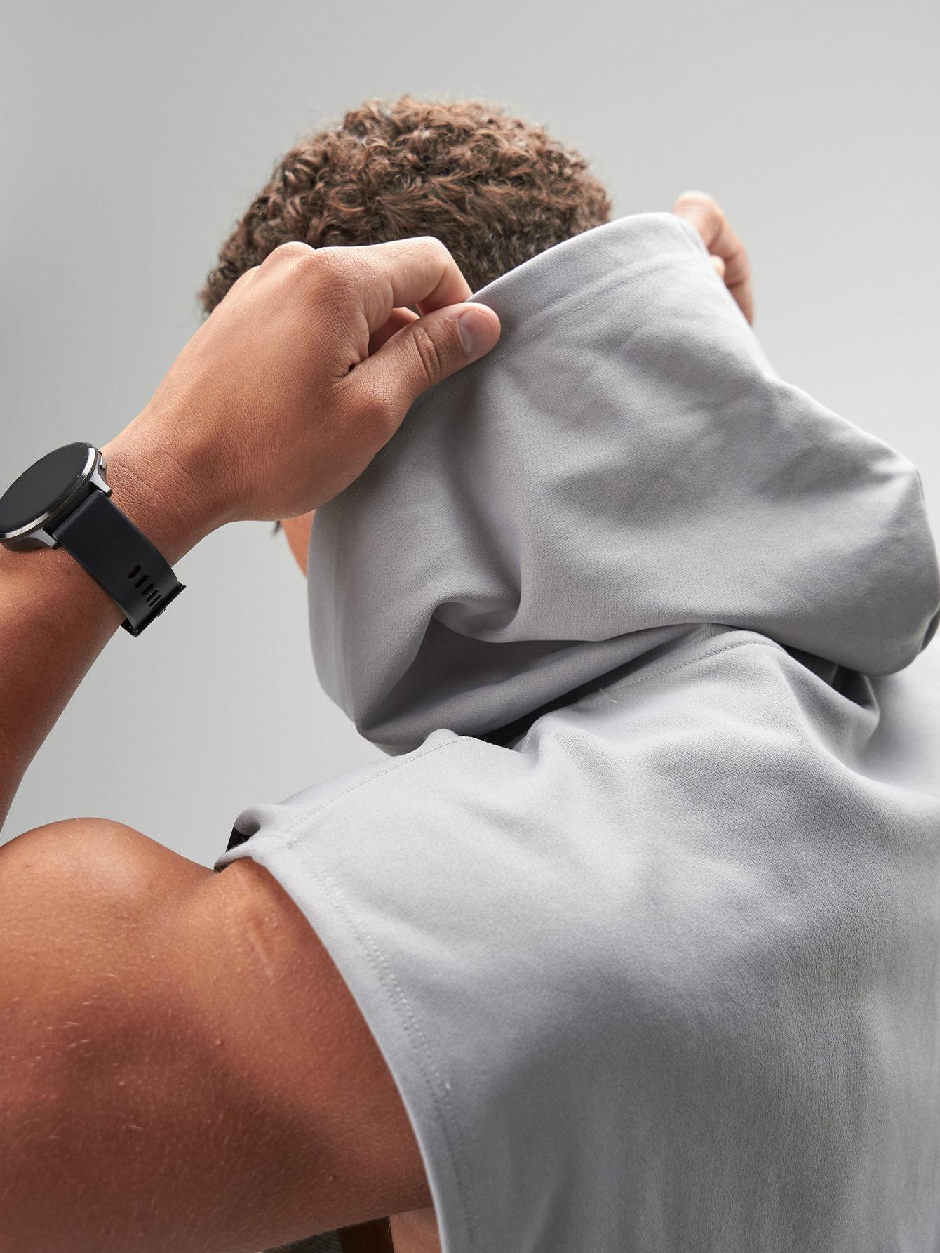 ARC Activewear Oversized Hoodie Sleeveless Performance Top Gym Workout Jacket Pullover, Emo Style