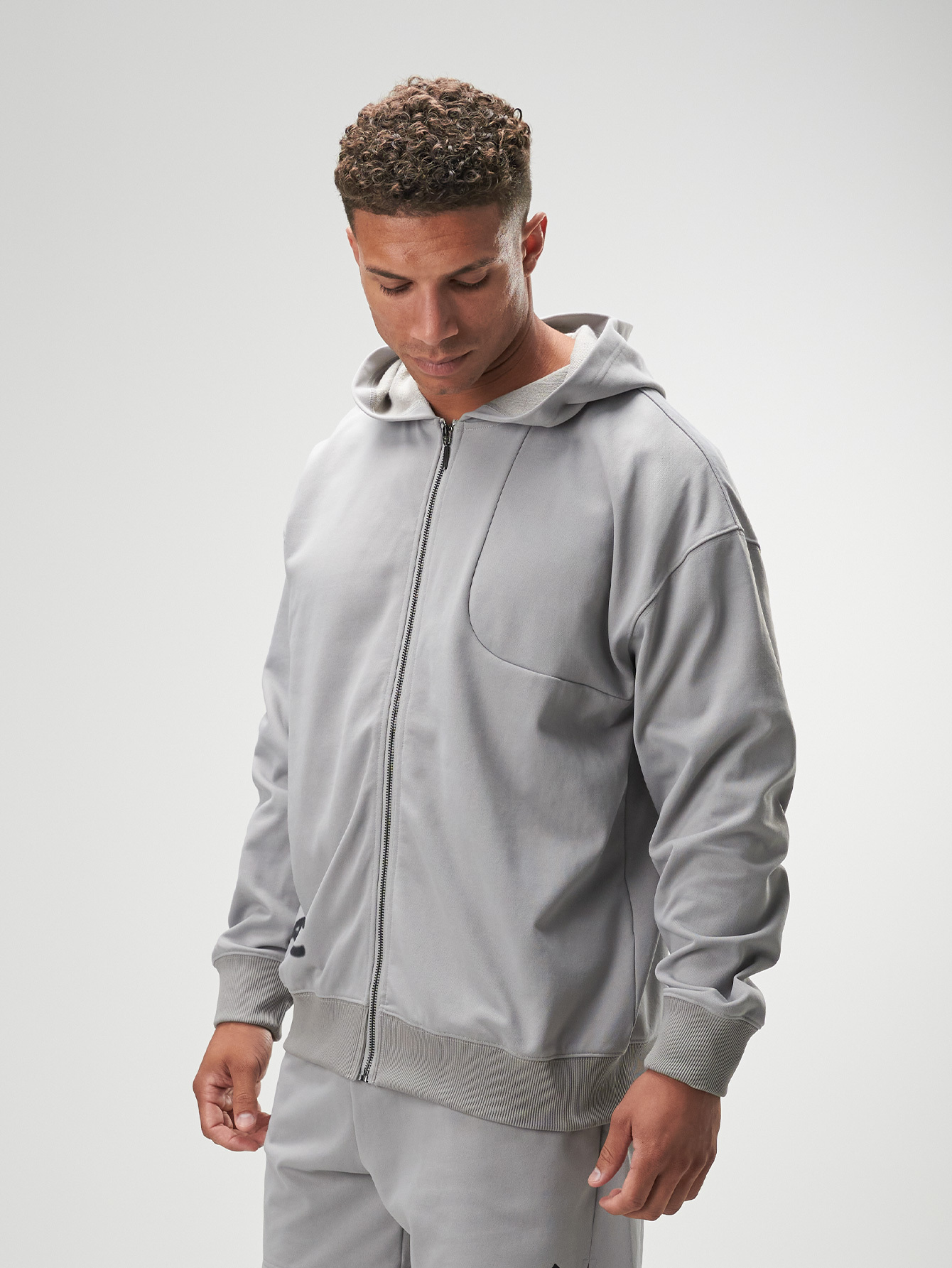 ARC Activewear Oversized Full Zip Hoodie Performance Top Gym Workout Jacket Pullover